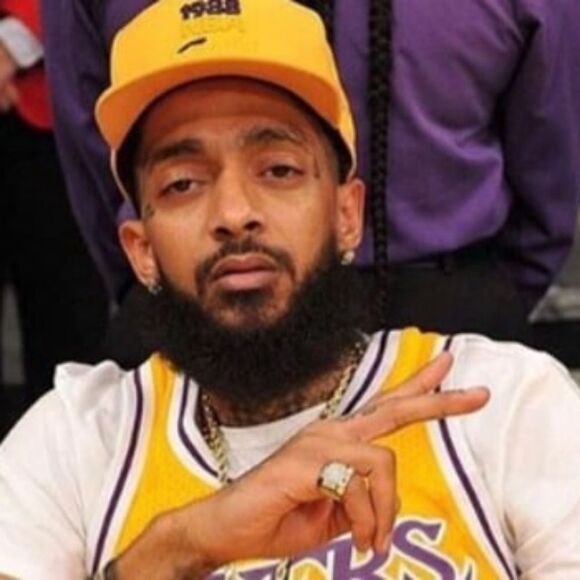 Nipsey Hussle Unisex Lakers Heavyweight Tee White Purple & Gold M TINY FLAWS - Picture 13 of 13
